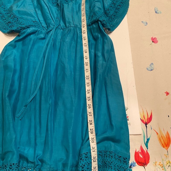 Anthropologie HD in Paris Crochet Turquoise Tunic Dress, Size 2 - Picture 7 of 7